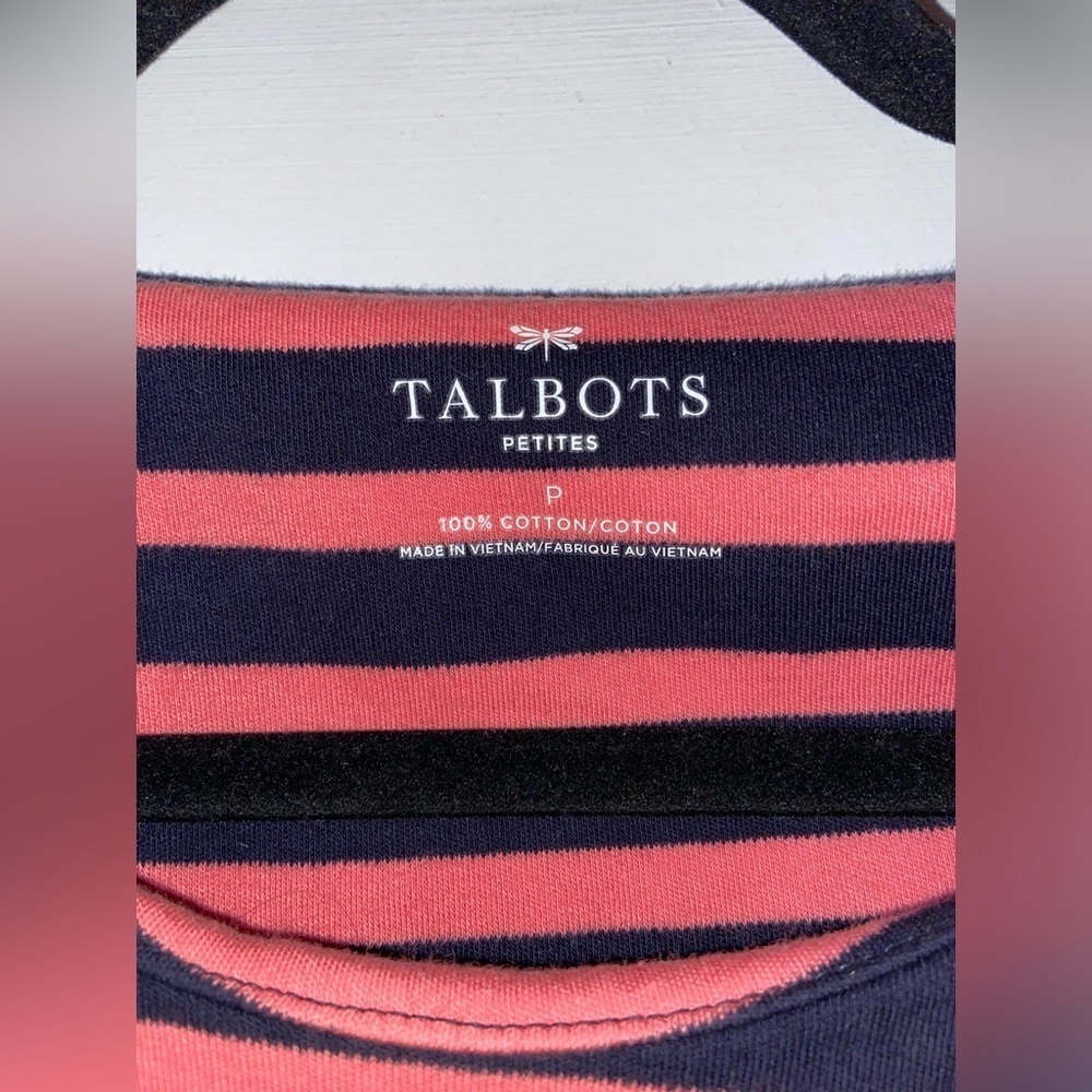 Talbots Women’s Petite Small Pink and Blue Striped Dress - Picture 3 of 6
